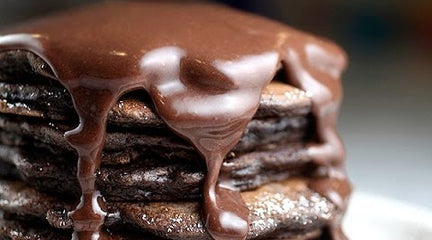 Cacao Pancakes with Chocolate Ganache