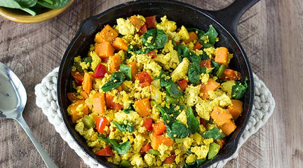 Scrambled Tofu with Pesto & Tomatoes