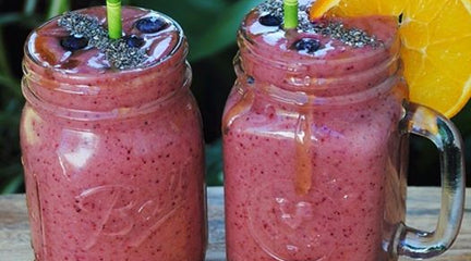 Creamy Young Coconut, Citrus and Berry Smoothie