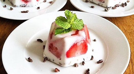 Raw Strawberry Panna Cottas