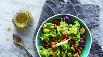 Greek Salad With Almond Feta (Vegan)